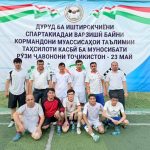 ОҒОЗИ ДАВРИ МИНТАҚАВИИ СПАРТАКИАДАИ ВАРЗИШӢ БАЙНИ КОРМАНДОНИ МУАССИСАҲОИ ТАЪЛИМИИ ТАҲСИЛОТИ КАСБИИ ШАҲРИ ДУШАНБЕ